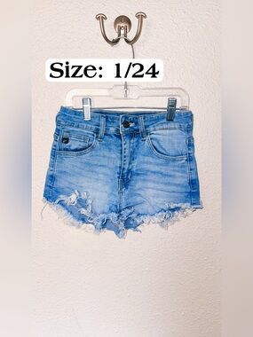 KanCan Light Blue Distressed Denim Cutoff Shorts
